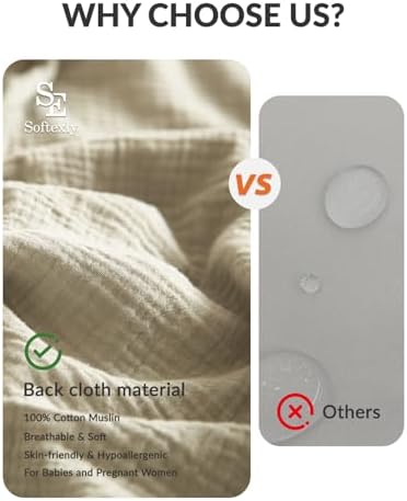 SE SOFTEXLY Muslin Duvet Cover Queen Size, 100% Washed Cotton Duvet Cover Set, Ultra Soft Comforter Cover Linen Like, 3 Pieces Minimalist Gauze Duvet Cover with 2 Pillowcases, 90"x90", Linen