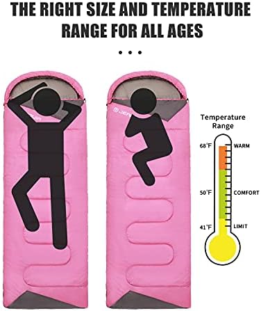 Sleeping Bags for Adults Backpacking Lightweight Waterproof- Cold Weather Sleeping Bag for Girls Boys Mens for Warm Camping Hiking Outdoor Travel Hunting with Compression Bags