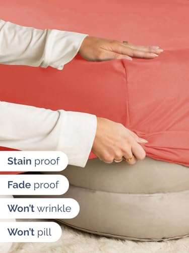 CGK Linens Extra Deep Twin Fitted Sheet - Fitted Sheet Only - Coral