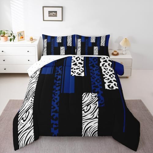 Feelyou Animal Print Leopard Zebra Comforter Set Twin Size Kids Boys