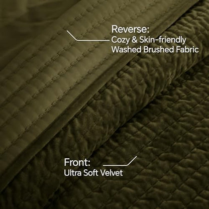 BEDELITE Velvet Quilt Set King Size, Luxury Velvet Comforter Bedding