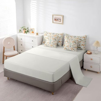 Erosebridal Hunting and Fishing Queen Comforter Set 7 Piece Mallard Duck Deer Hunting Comforter Set Bass Fish Camper Car Bedding Sets for Boys Girls Rustic Cabin Wild Gray Sheet Set with Comforter