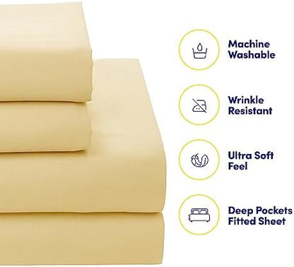 Sweet Home Collection 7 Piece Comforter Set Bag Solid Color All Season Soft Down Alternative Blanket & Luxurious Microfiber Bed Sheets, Sorento, King