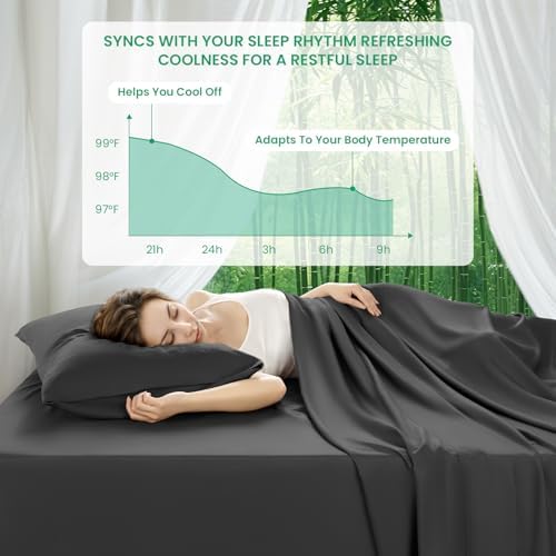 SONORO KATE 100% Viscose Derived from Bamboo_Sheets Cal King Size,4PC