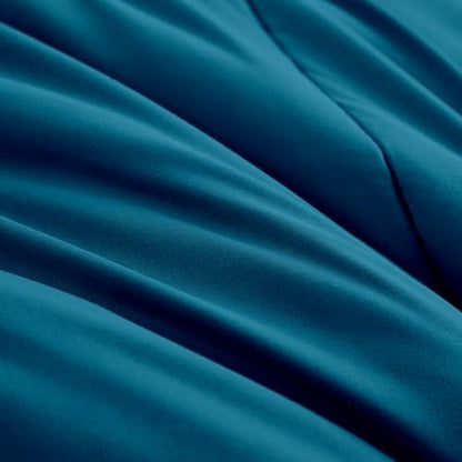 Maple&Stone Queen Comforter Set 7 Pieces Bed in a Bag Teal Bed Set