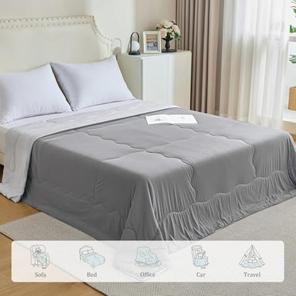 CHOSHOME Cooling Comforter Cooling Blanket, Q-Max 0.45 Cool Sleeping Summer Blanket for Hot Sleeper Night Sweats, Twin XL 60" x 90", Grey 03