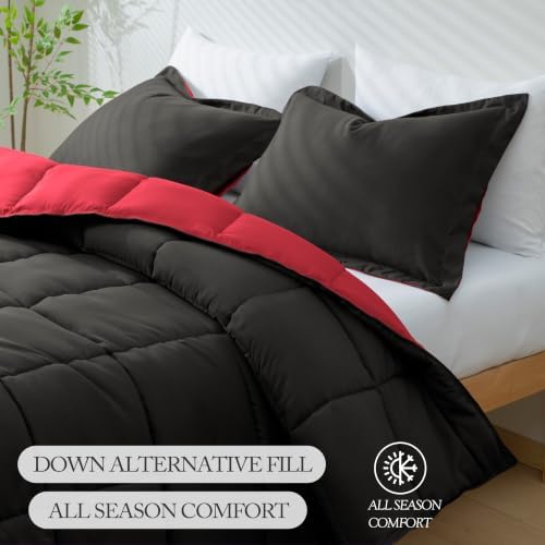 HIG 3pc Black Queen Size Bedding Comforter Set Duvet Insert Blanket