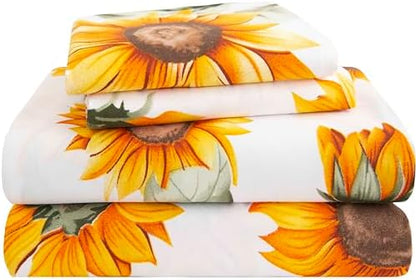 SDY 7PCS Bedding Set for Kids,Boys and Girls (Sunflower, Queen)