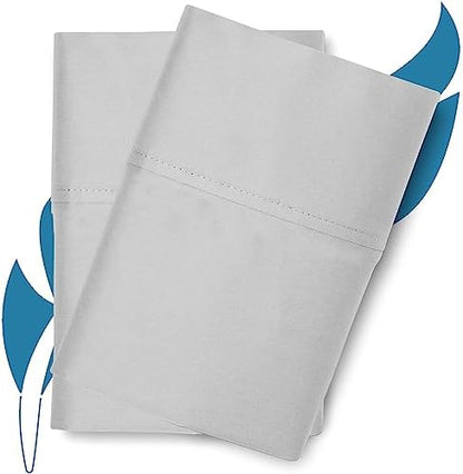 800 Series King Pillow Cases Set of 2, Sateen, Silver