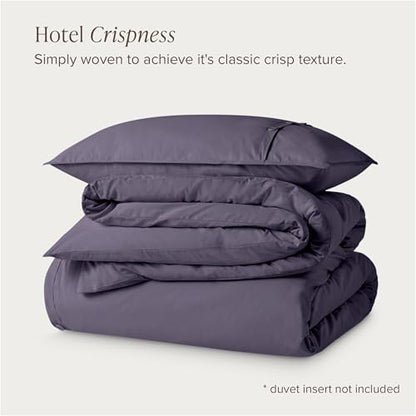 Bare Home 100% Organic Cotton Duvet Cover Set (Twin/Twin XL, Dusty Purple)