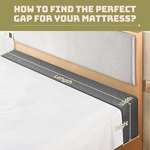 Deepshark Bed Gap Filler for Queen Mattress, High-Density 45D Sponge, Removable and Washable Cover, Mattress Extender Filler for Headboard Gap, Bed Space Crack, Wall(60"×6"×10", Queen)