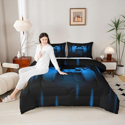 Feelyou Boys Gamer Comforter Set Twin Size for Boys Kids