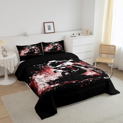 Feelyou Dirt Bike Full Size Comforter Set for Kids Boys Girls Decor