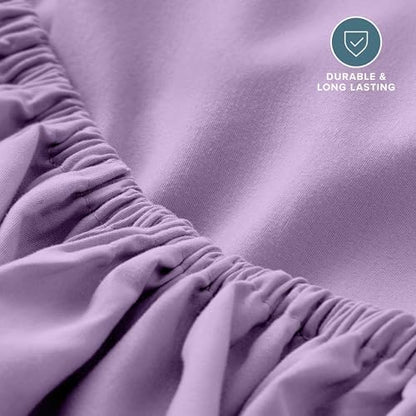 Bare Home Twin Fitted Sheet - 1800 Ultra-Soft (Twin, Lavender)