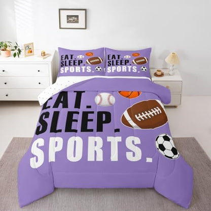Feelyou Sports Comforter Set King Size for Kids Boys Girls