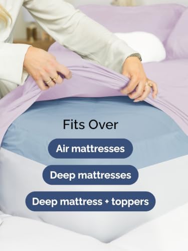 Extra Deep Pocket Twin XL Sheet Set - Breathable & Cooling - Light Lavender