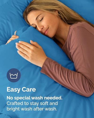 King Standard Pillow Cases Set of 10 - Soft Pillowcase Covers - Denim Blue