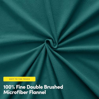 Sweet Home Collection Flannel Sheet Set, Teal Queen, Deep Pocket Soft Brushed Microfiber All-Season Bedding with Fitted Sheet, Flat Sheet & Pillowcase(s)