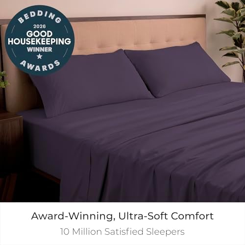 Mellanni Iconic 4-Piece, Ultra Soft Sheet Set (California King, Purple)