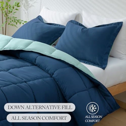 HIG 3pc Navy Twin/Twin XL Bedding Comforter Set Duvet Insert Blanket