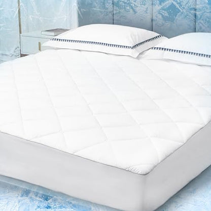 Sunflower Cooling King Mattress Pad for Hot Sleepers, Chill Mattress Cover