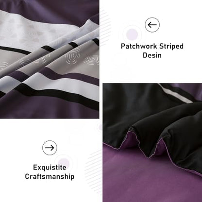 Anibedding Purple King Size Comforter Set,8 Pieces Boho Bed in a Bag