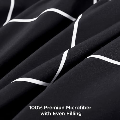 Andency Twin Comforter Sets Black, Gingham Plaid Grid Checkered Bedding Set