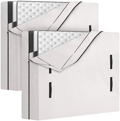 HOMESURE 2 Pack Mattress Bags for Moving and Storage with 8 Handles - Mattress Cover for Moving - Heavy Duty, Strong Zipper Closure, Moving Supplies & Moving Bag - Semi-Transparent, Full XL