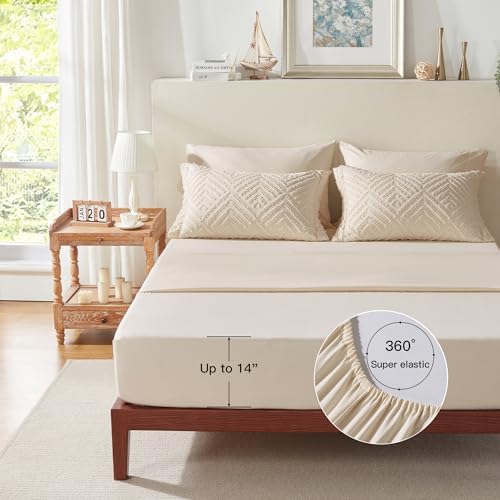 Twin XL Comforter Set 5 Piece, Beige Bed in a Bag Twin XL Size Bedding Sets