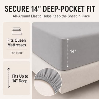 CozyLux Queen Comforter Set French Grey - 7 Pieces Bed in a Bag