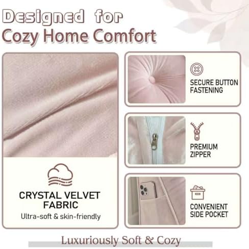 Wedge Headboard Pillow for Back Support, Removable Cover (Pink, Queen)
