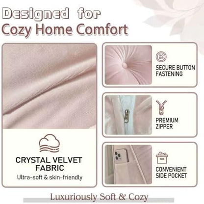 Wedge Headboard Pillow for Back Support, Removable Cover (Pink, Queen)