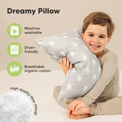 KeaBabies 2pk Toddler Pillows 2 Year Old to 5,13x18 Kids Pillow (Cloud)