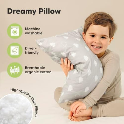 KeaBabies 2pk Toddler Pillows 2 Year Old to 5,13x18 Kids Pillow (Cloud)