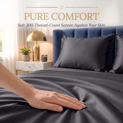 DECOLURE 100% Viscose Derived from Bamboo Sheets Full Size | 4 Pc Bed Set