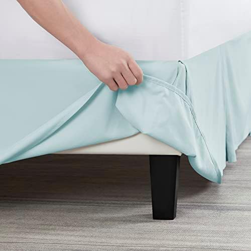 Nestl Light Baby Blue Bed Skirt King Size - King Bed Skirt 14 Inch Drop - Brushed Microfiber Bed Skirts - Hotel Quality Pleated Bed Skirt - Shrinkage & Fade Resistant