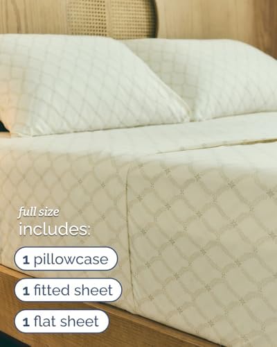 Full 4 Piece Floral Sheet Set - Soft, Breathable & Cooling - French Trellis