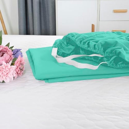 Elegant Comfort 1500 Premium Hotel Quality 18-21 Inches Deep - Extra Deep Pocket Single Fitted Sheet for High Mattress, Luxury and Softest, Smart Pocket - Wrinkle Free, California King, Paradise Teal