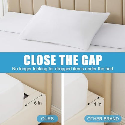 MEGCXIT Queen Bed Wedge Pillow for Headboard, 60"x10"x6", White
