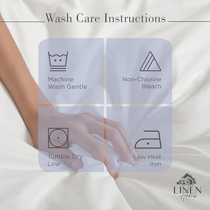 Linen Home 2-Pack King Sheet Set, 100% Cotton Percale Bedding, 8-Piece Value Bundle, Deep Pocket Cooling Bed Sheets for Hot Sleepers, Breathable & Crisp Hotel Quality, Long-Staple Cotton, Dark Blue