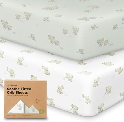 KeaBabies 2pk Organic Cotton Crib Sheets for Boys Girls 52x28, Elly