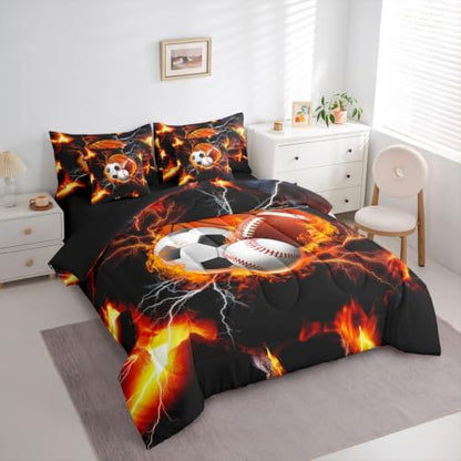 Erosebridal 3D Sports Print Comforter Sets with Sheets -