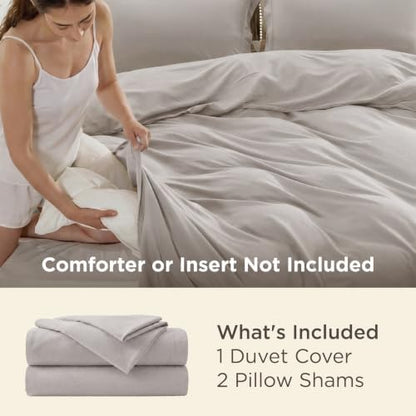 Bedsure Oversized King Duvet Cover, Soft Double Brushed Bedding Set, Taupe