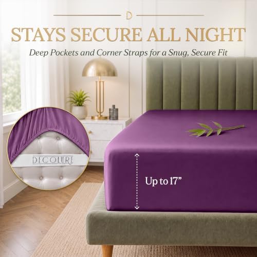 DECOLURE 100% Viscose Derived from Bamboo Sheets Twin Size | 4 Pc Bed Set