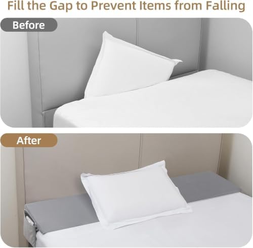 Vekkia Bed Wedge Pillow for Headboard Gap(Grey,King 76 in x 10 in x8 in)