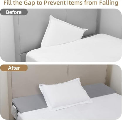 Vekkia Bed Wedge Pillow for Headboard Gap(Grey,King 76 in x 10 in x8 in)