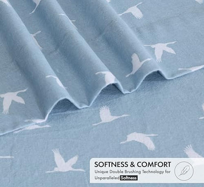 RUVANTI Flannel Sheets Set King Size,We Fly