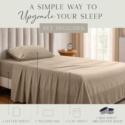 KARISSA MAE Luxury Bamboo Viscose Twin XL Size Sheet Set