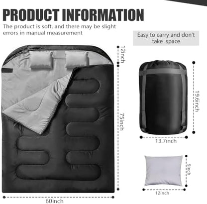 Camping Sleeping Bags for Adults Kids Waterproof Lightweight Sleeping Bag for Cold Weather or Warm Backpacking Hiking Mountaineering Indoor Outdoor Use