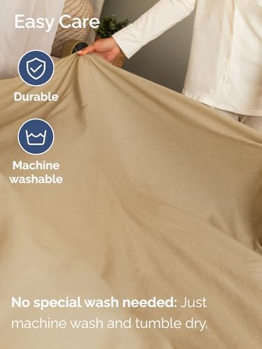 CGK Linens Extra Deep Queen Fitted Sheet Only - Heathered Tan